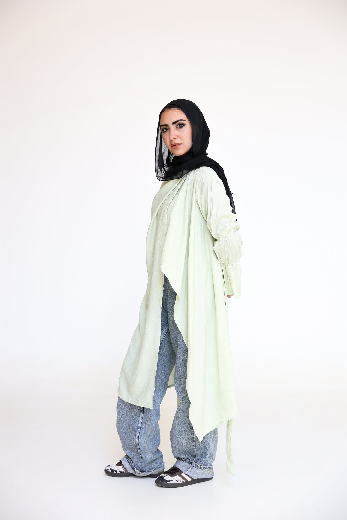 Elastic Sleeves Cardigan