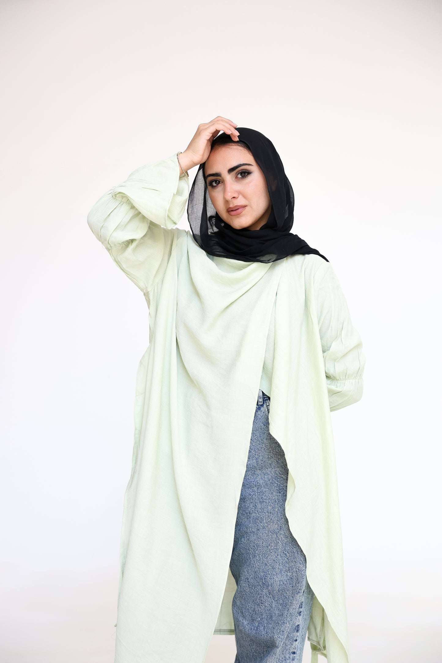 Elastic Sleeves Cardigan