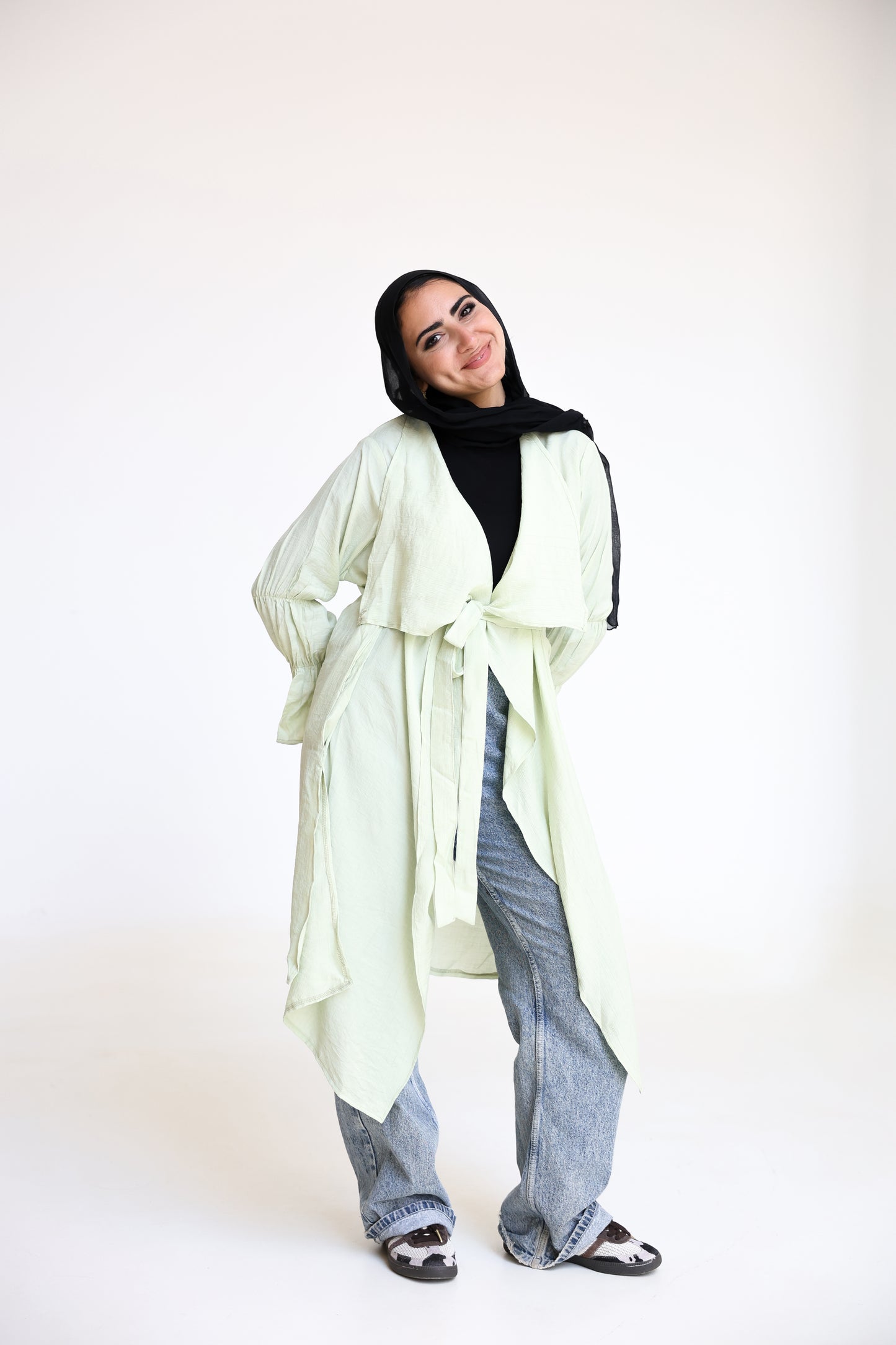 Elastic Sleeves Cardigan