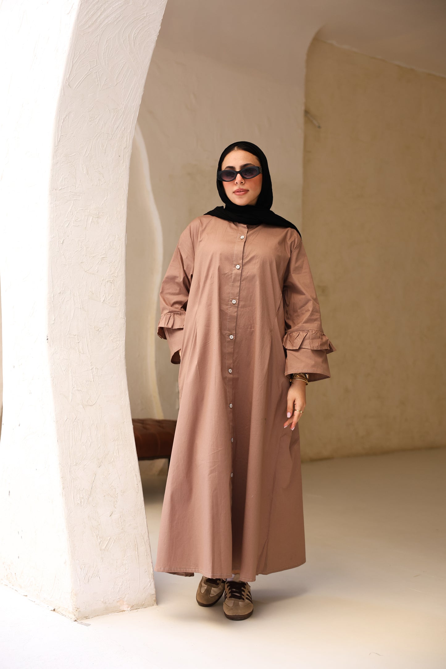 Poplin Ruffled Dress