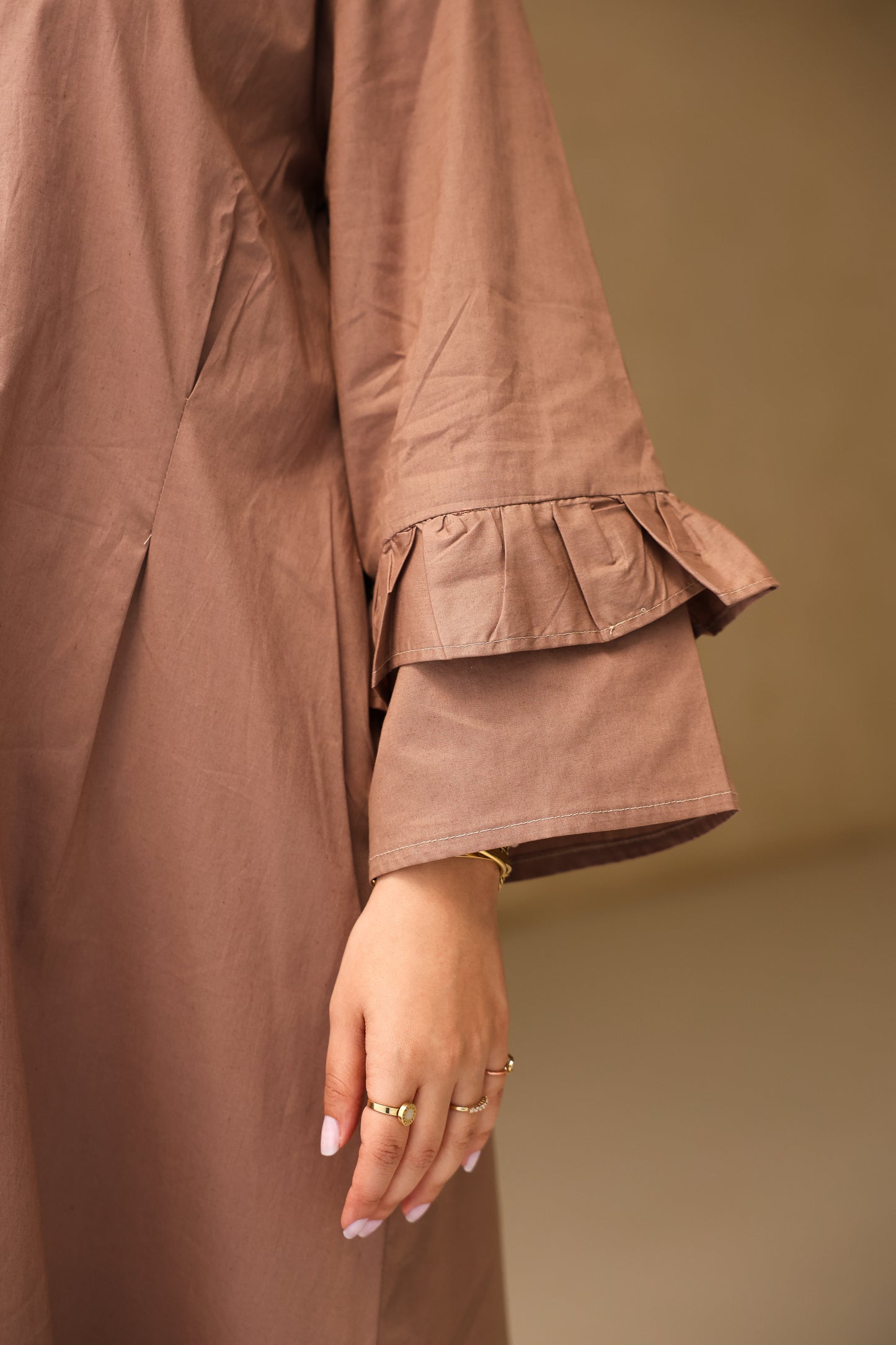 Poplin Ruffled Dress