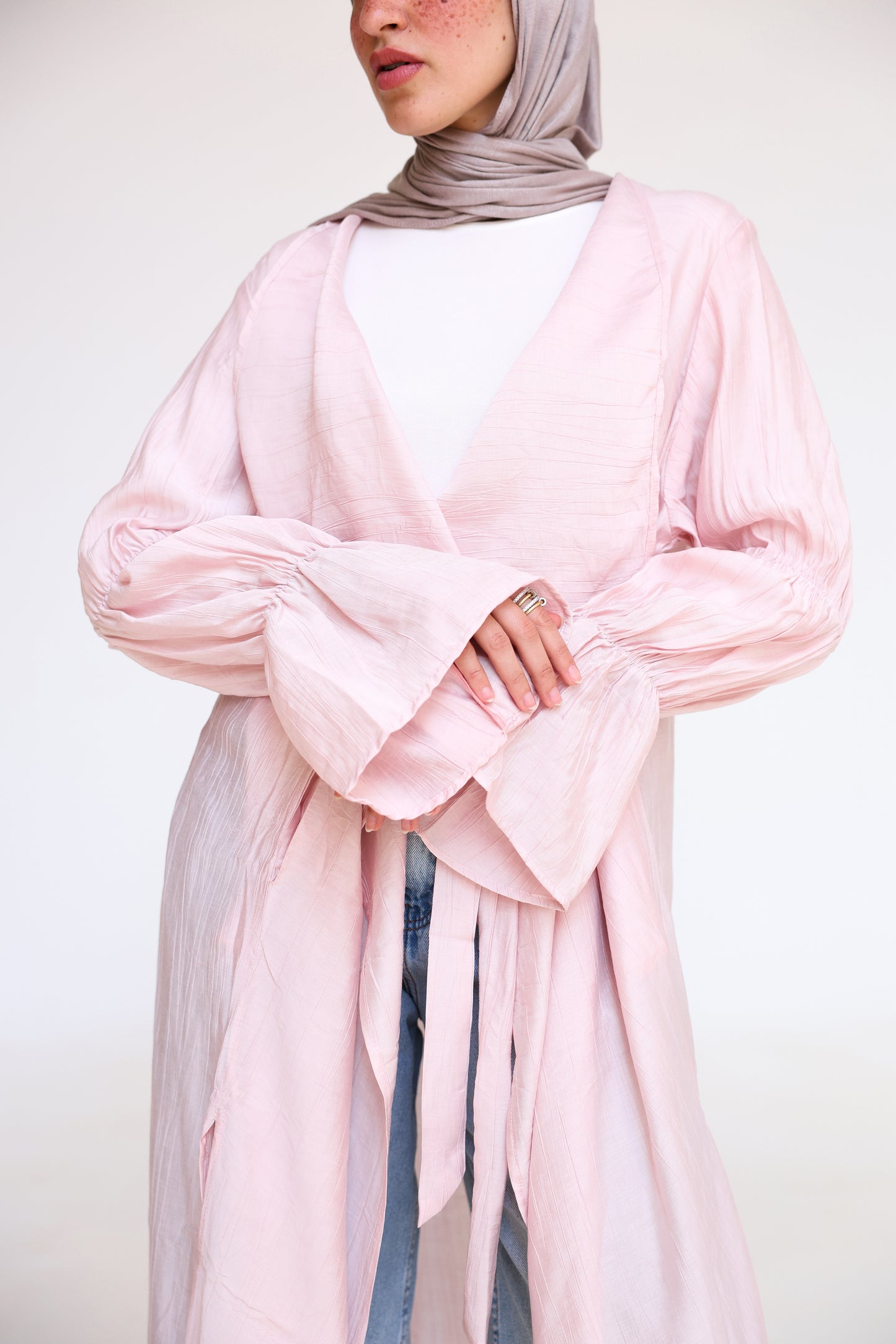Elastic Sleeves Cardigan