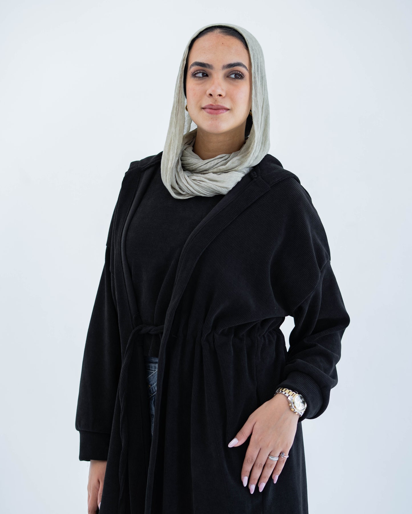 CARDIGAN WITH TOP - BLACK
