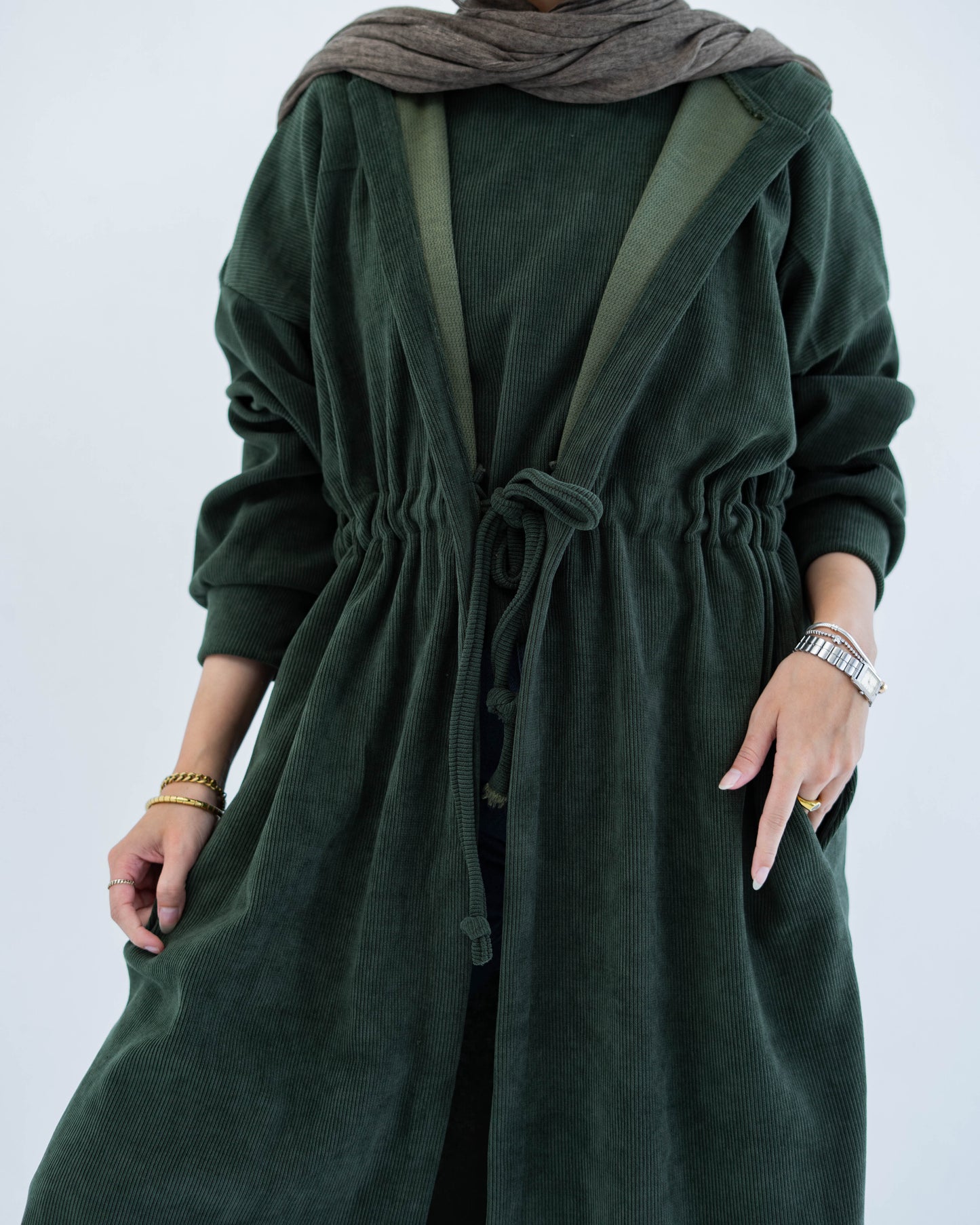 CARDIGAN WITH TOP - OLIVE GREEN