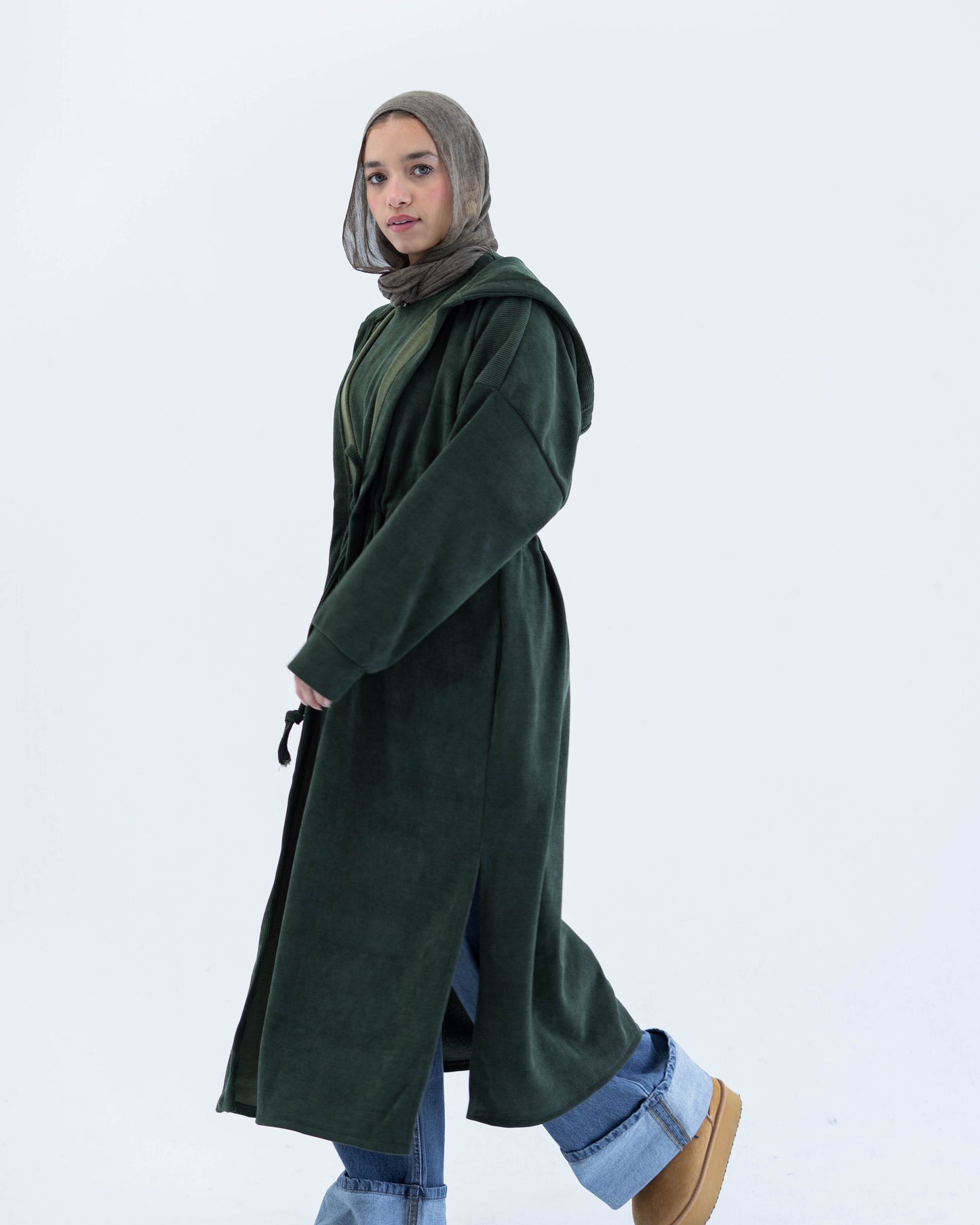 CARDIGAN WITH TOP - OLIVE GREEN