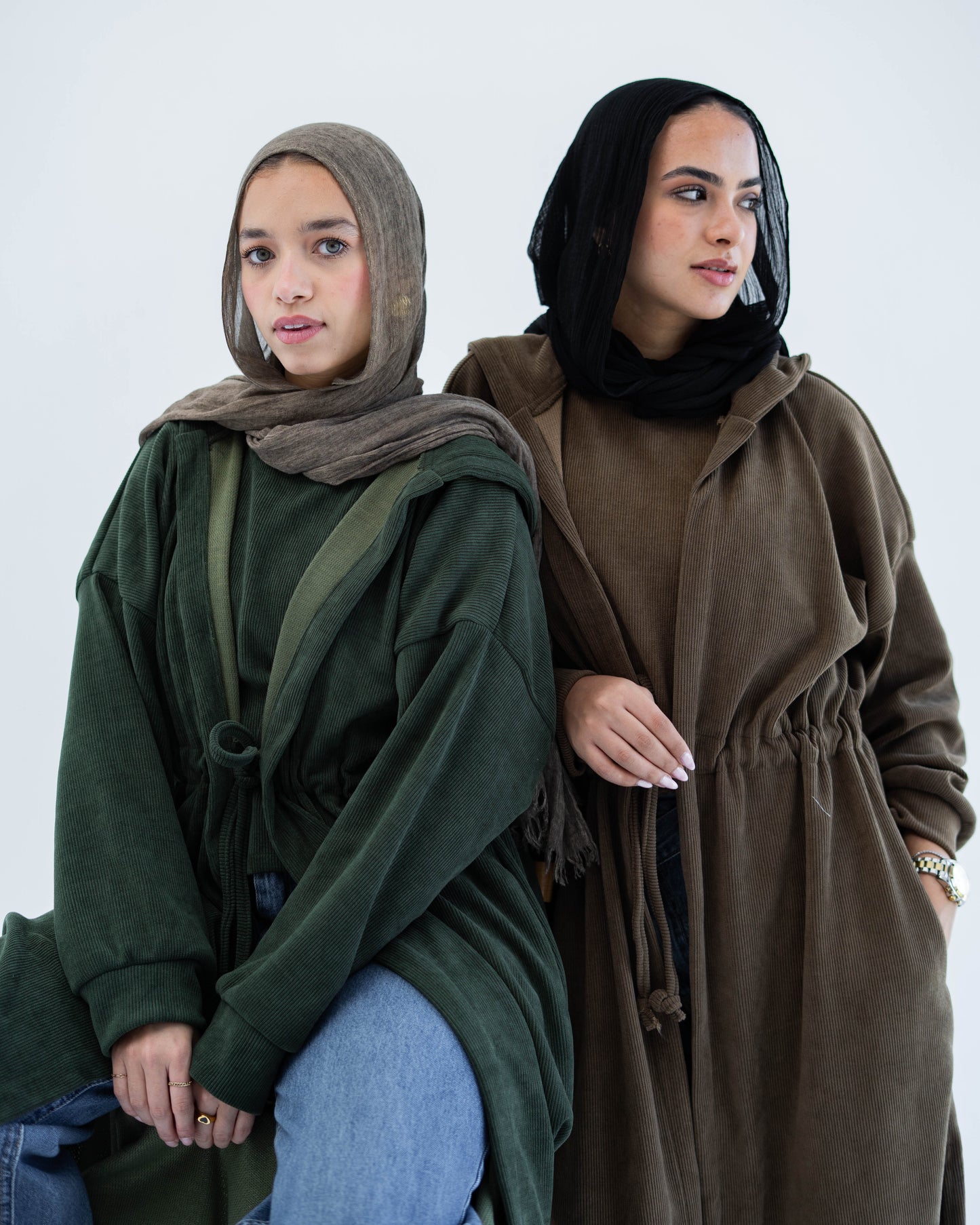 CARDIGAN WITH TOP - OLIVE GREEN