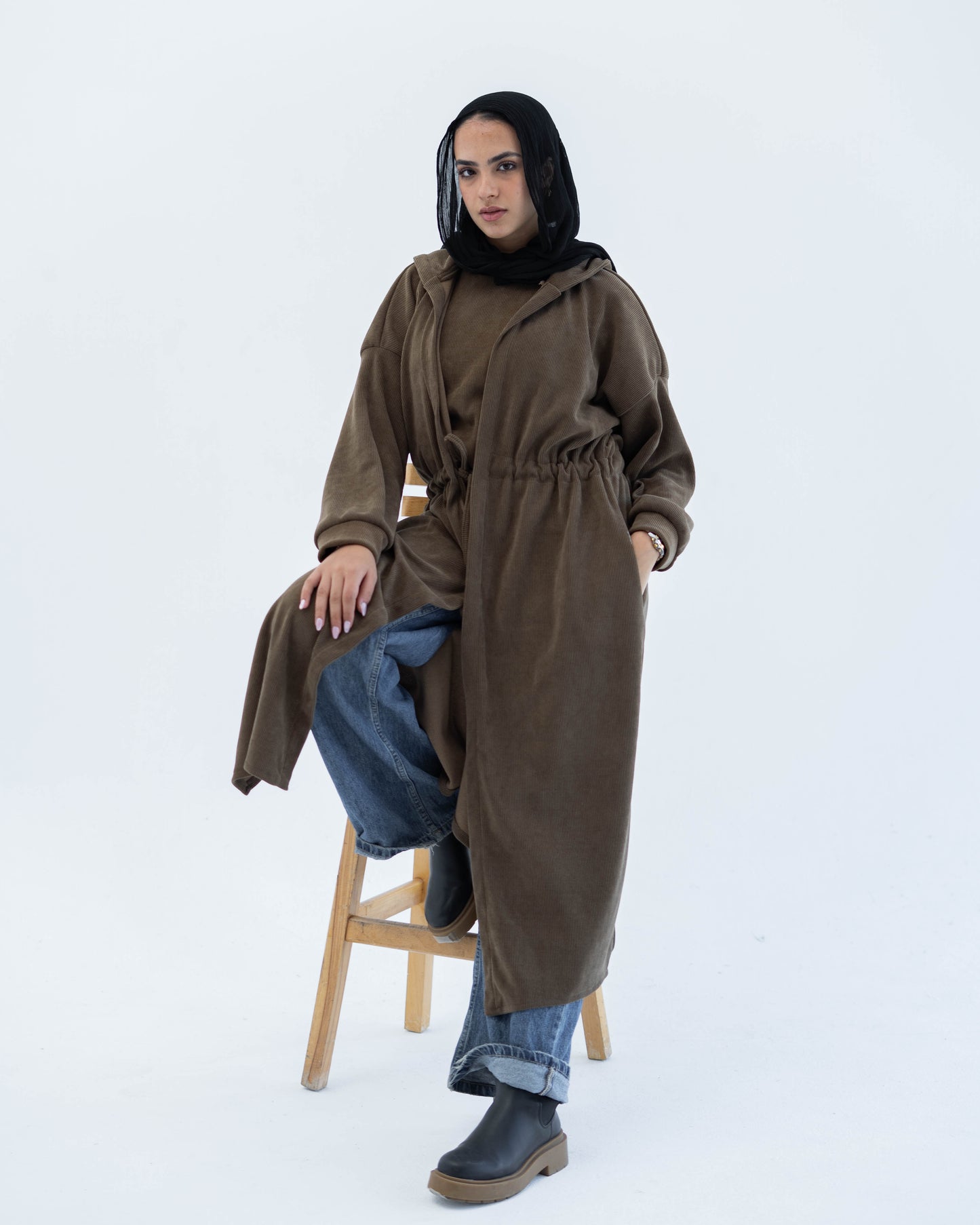 CARDIGAN WITH TOP - BROWN