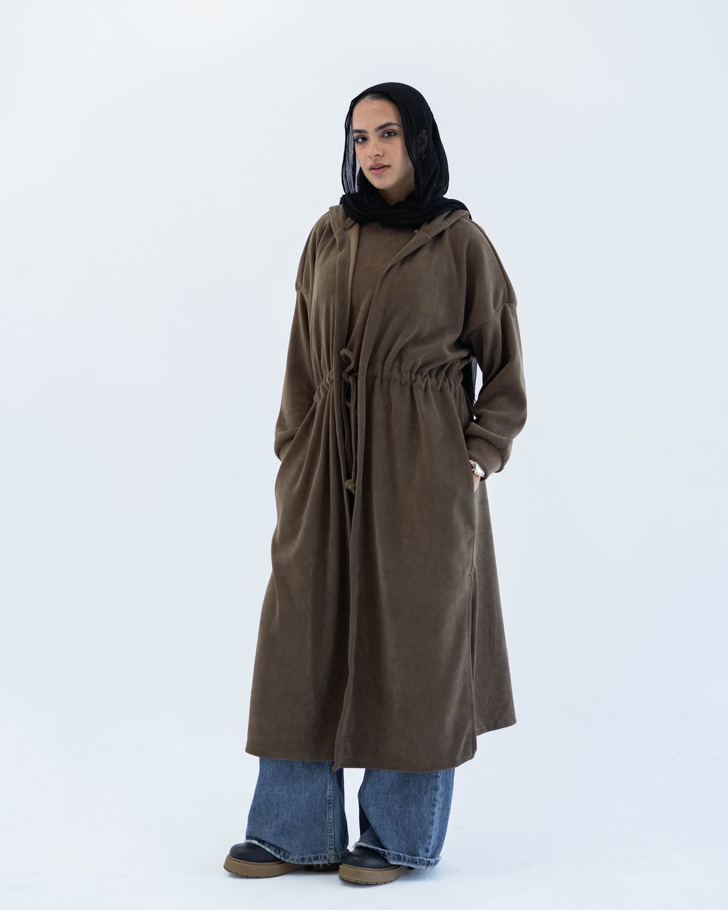 CARDIGAN WITH TOP - BROWN