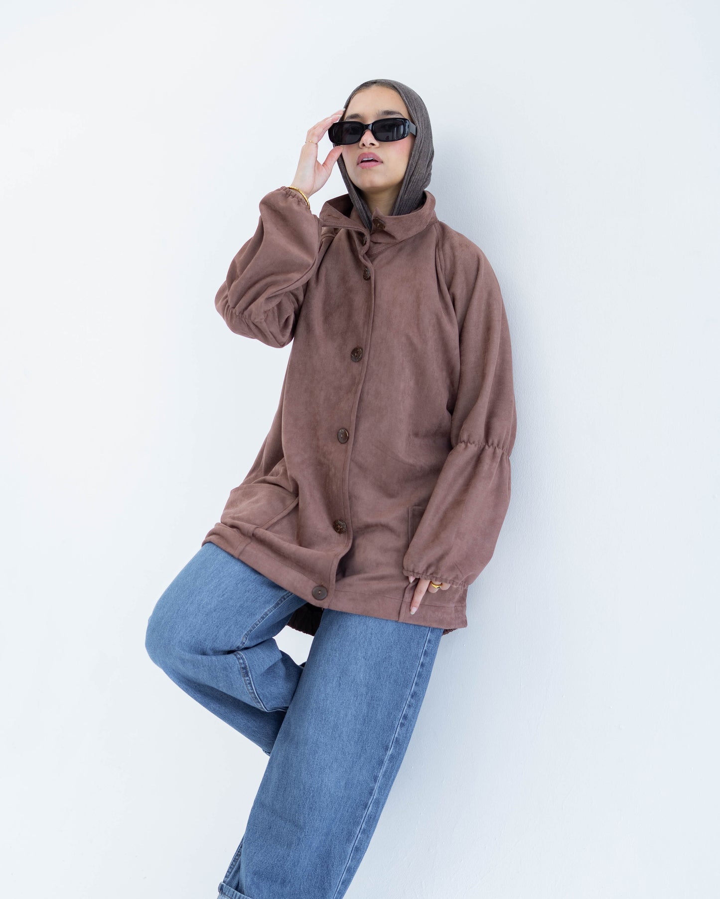 SUEDE JACKET - BROWN