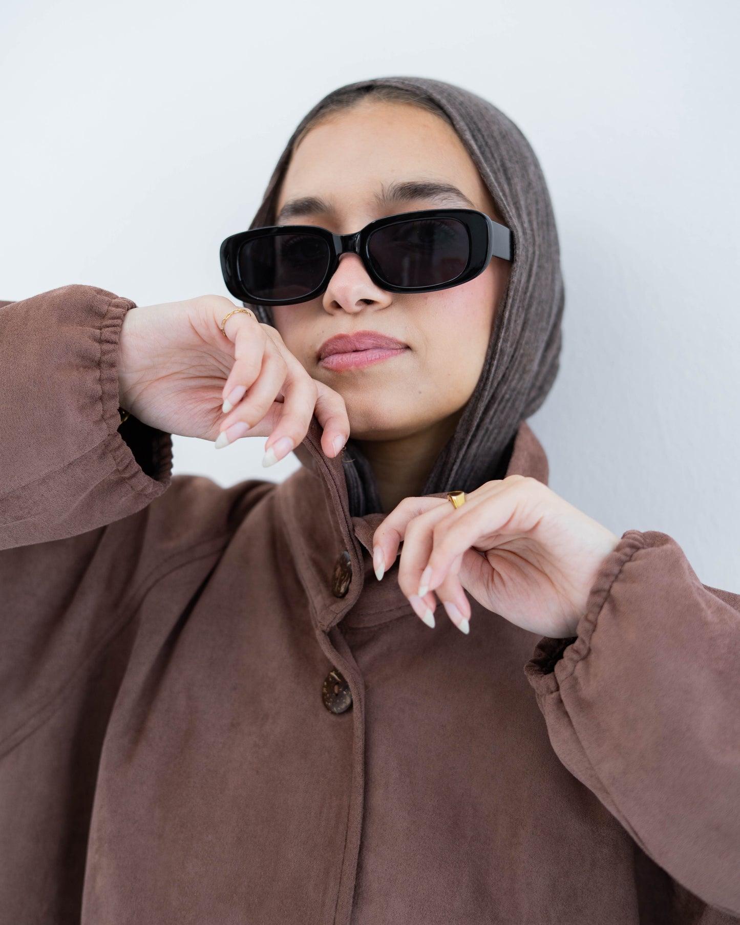 SUEDE JACKET - BROWN