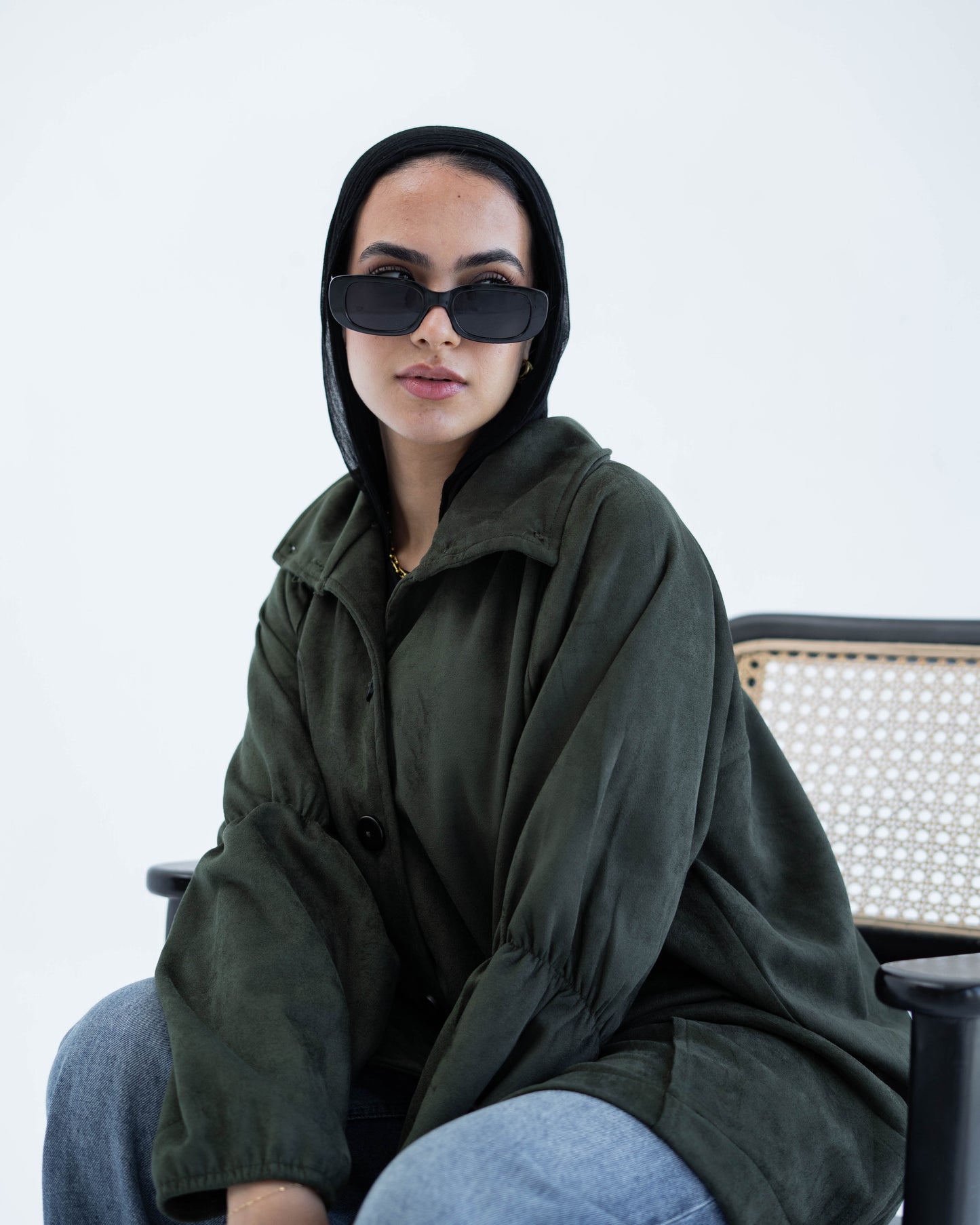 SUEDE JACKET - OLIVE