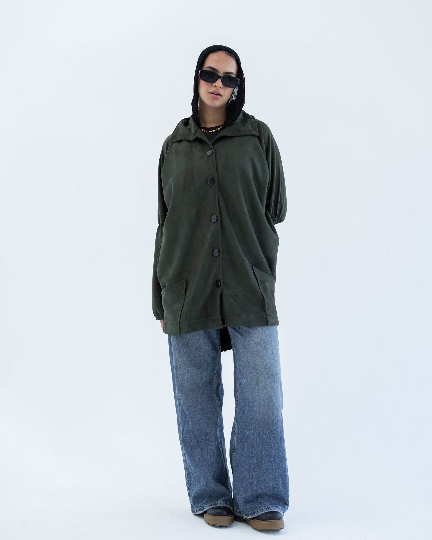 SUEDE JACKET - OLIVE