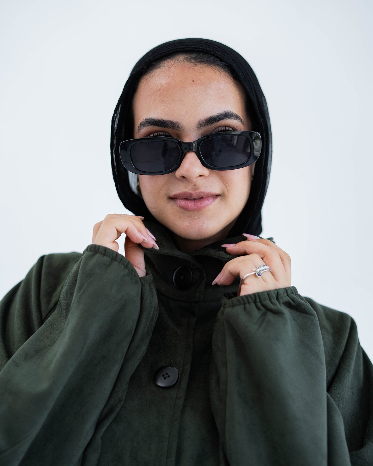 SUEDE JACKET - OLIVE