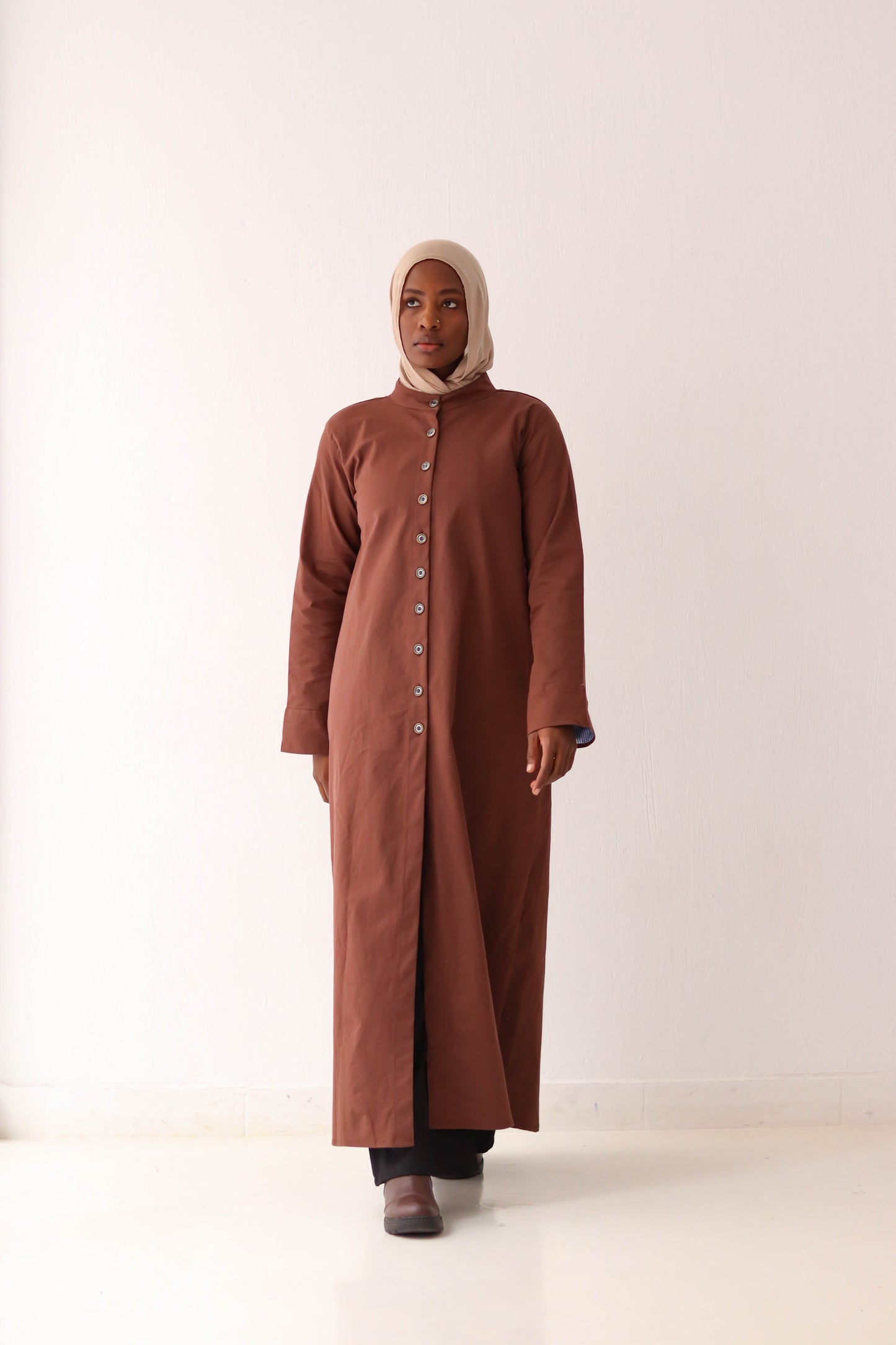 Gabardine Buttons Dress