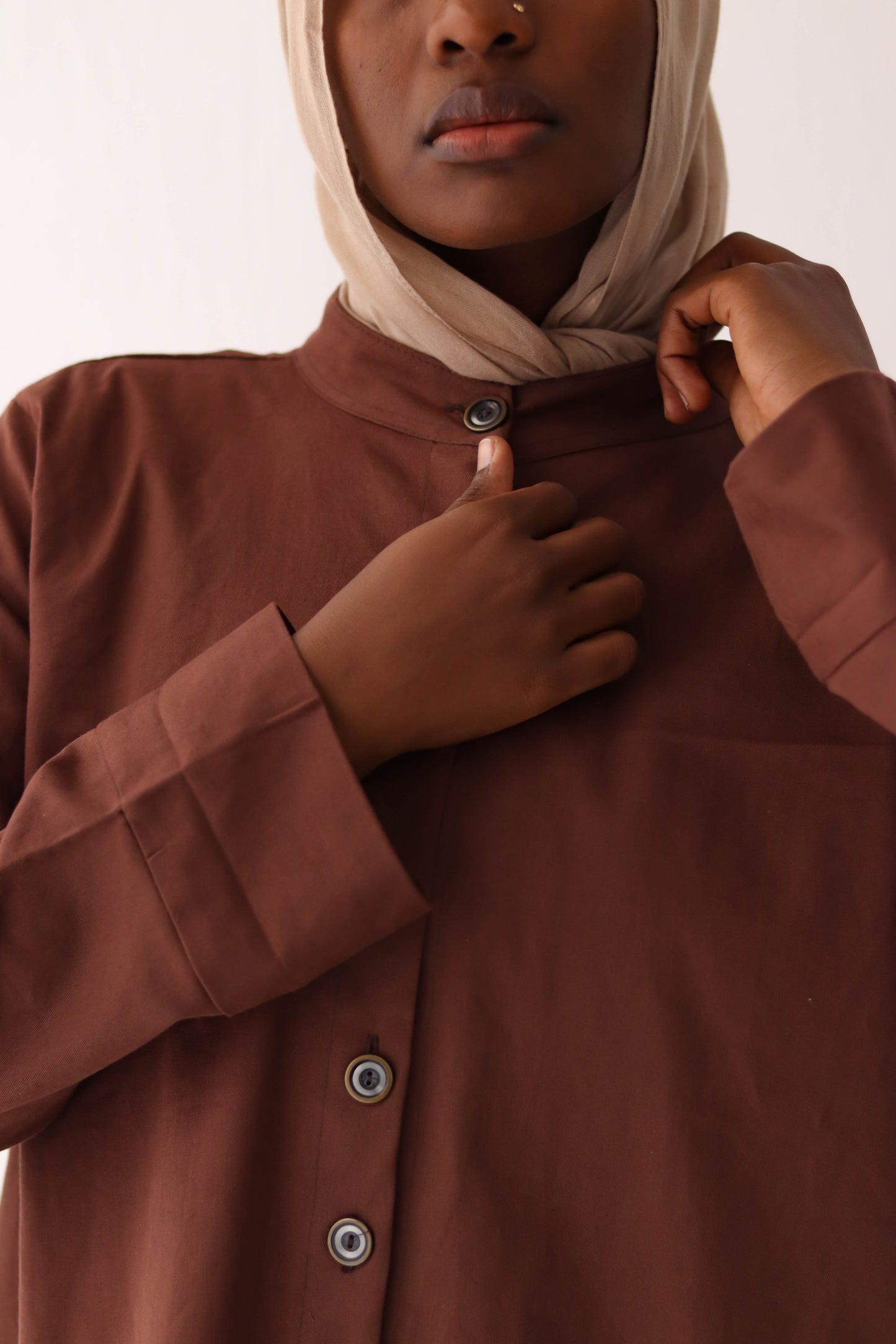 Gabardine Buttons Dress