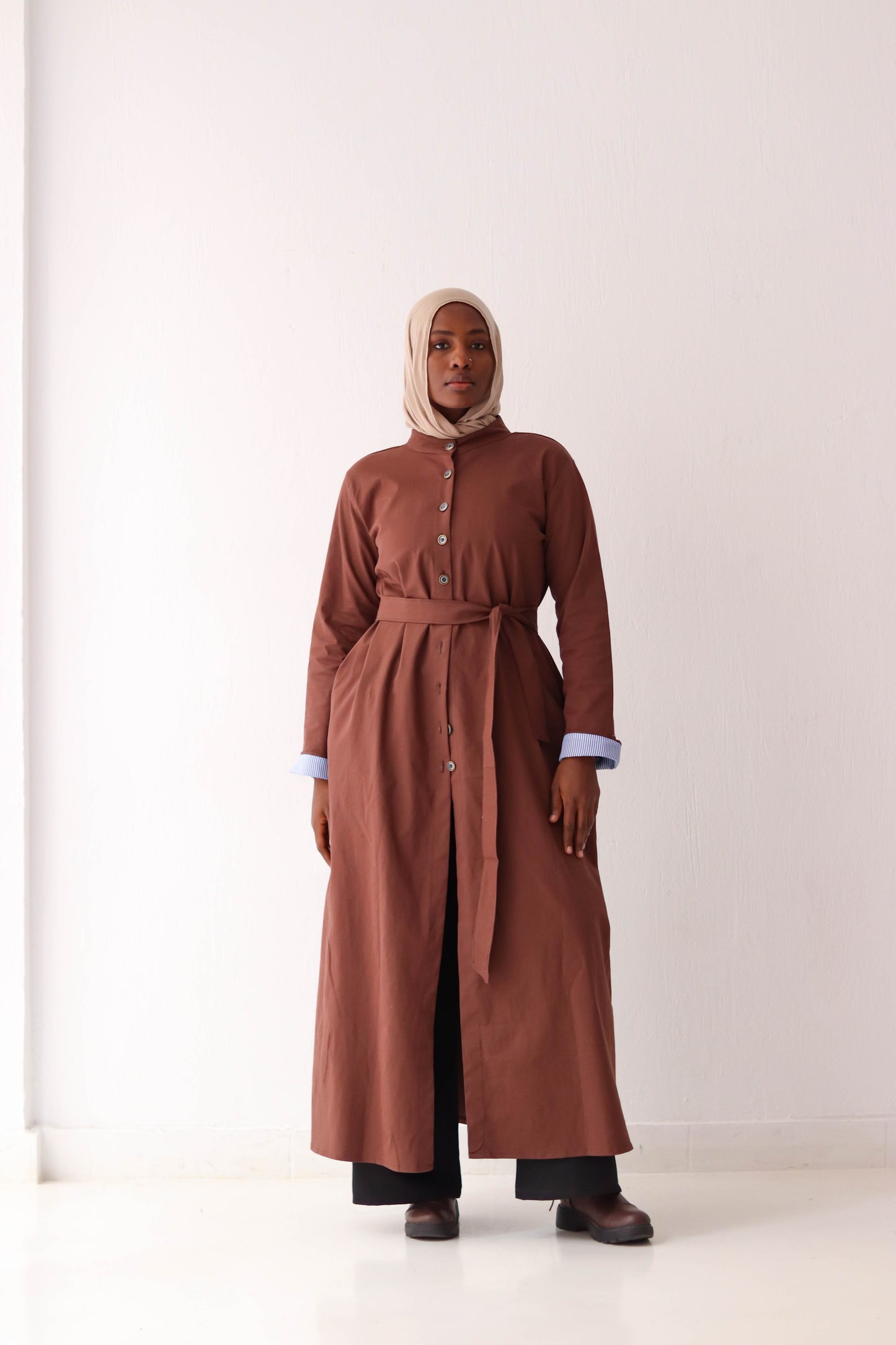 Gabardine Buttons Dress