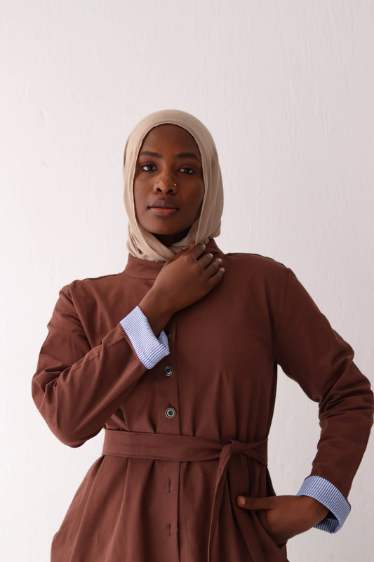 Gabardine Buttons Dress