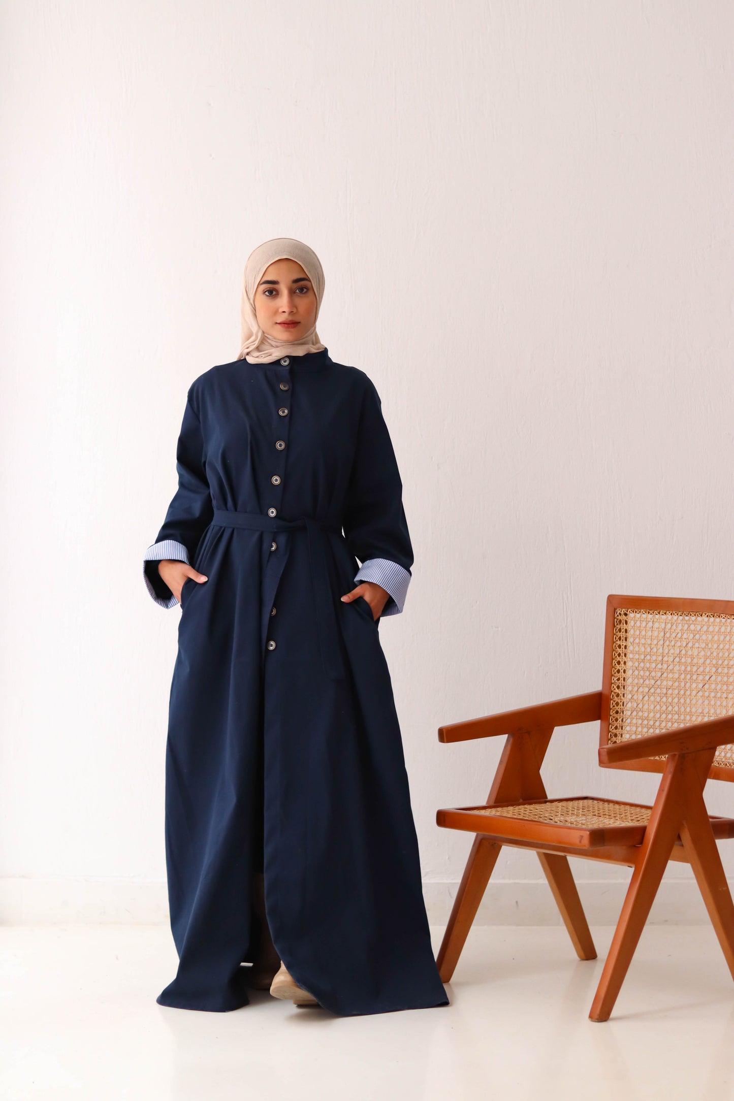 Gabardine Buttons Dress