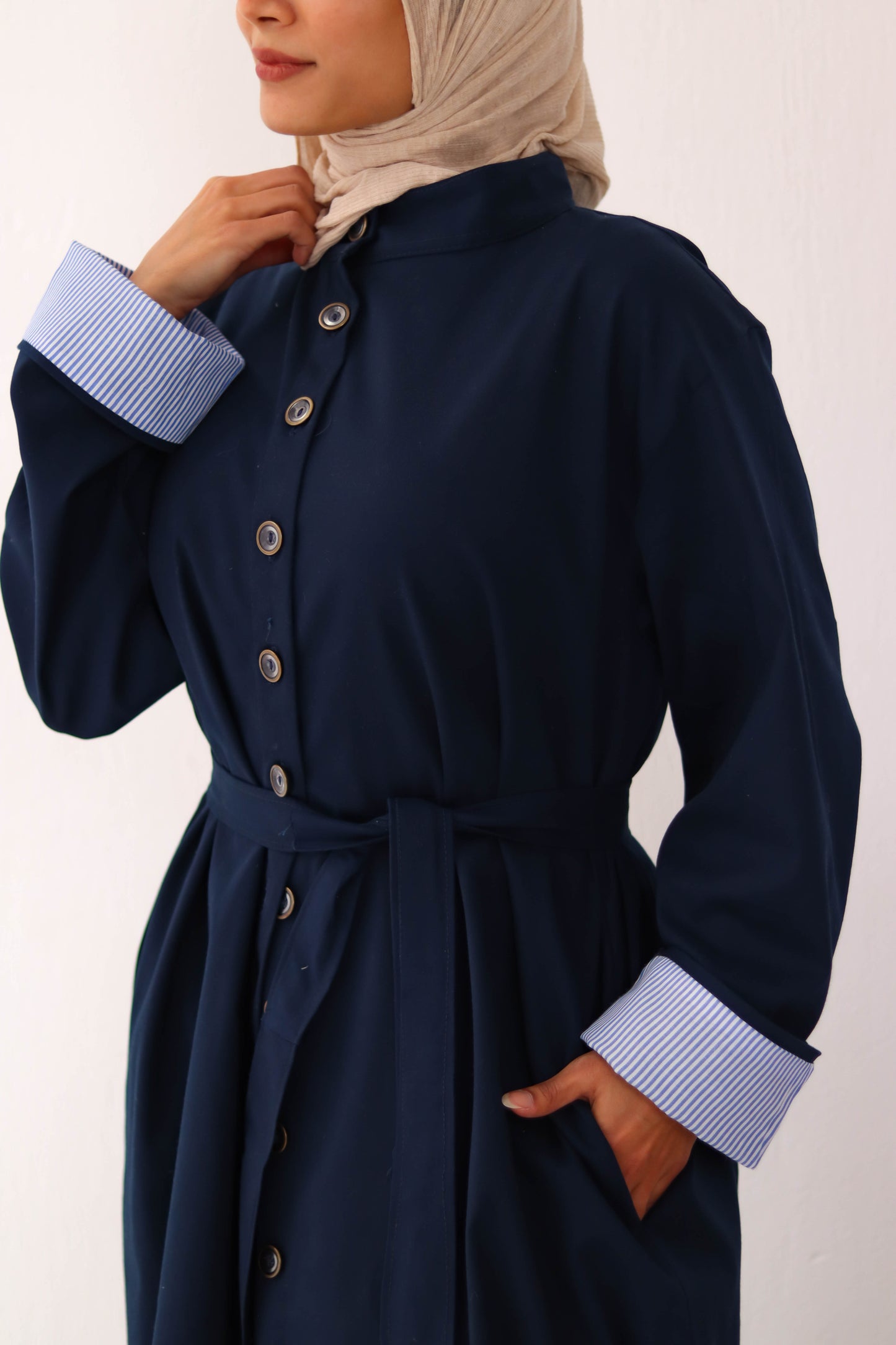 Gabardine Buttons Dress