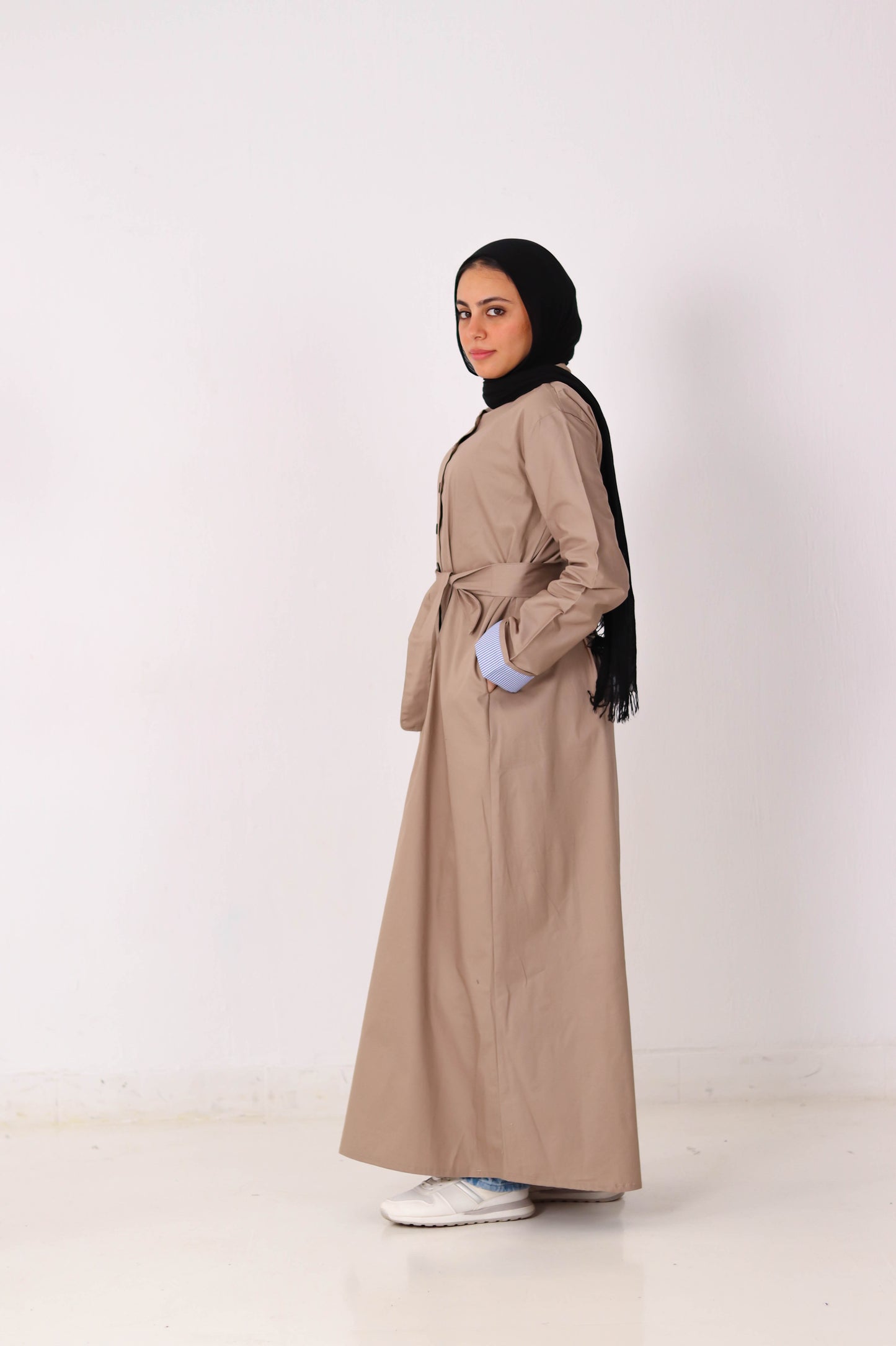 Gabardine Buttons Dress