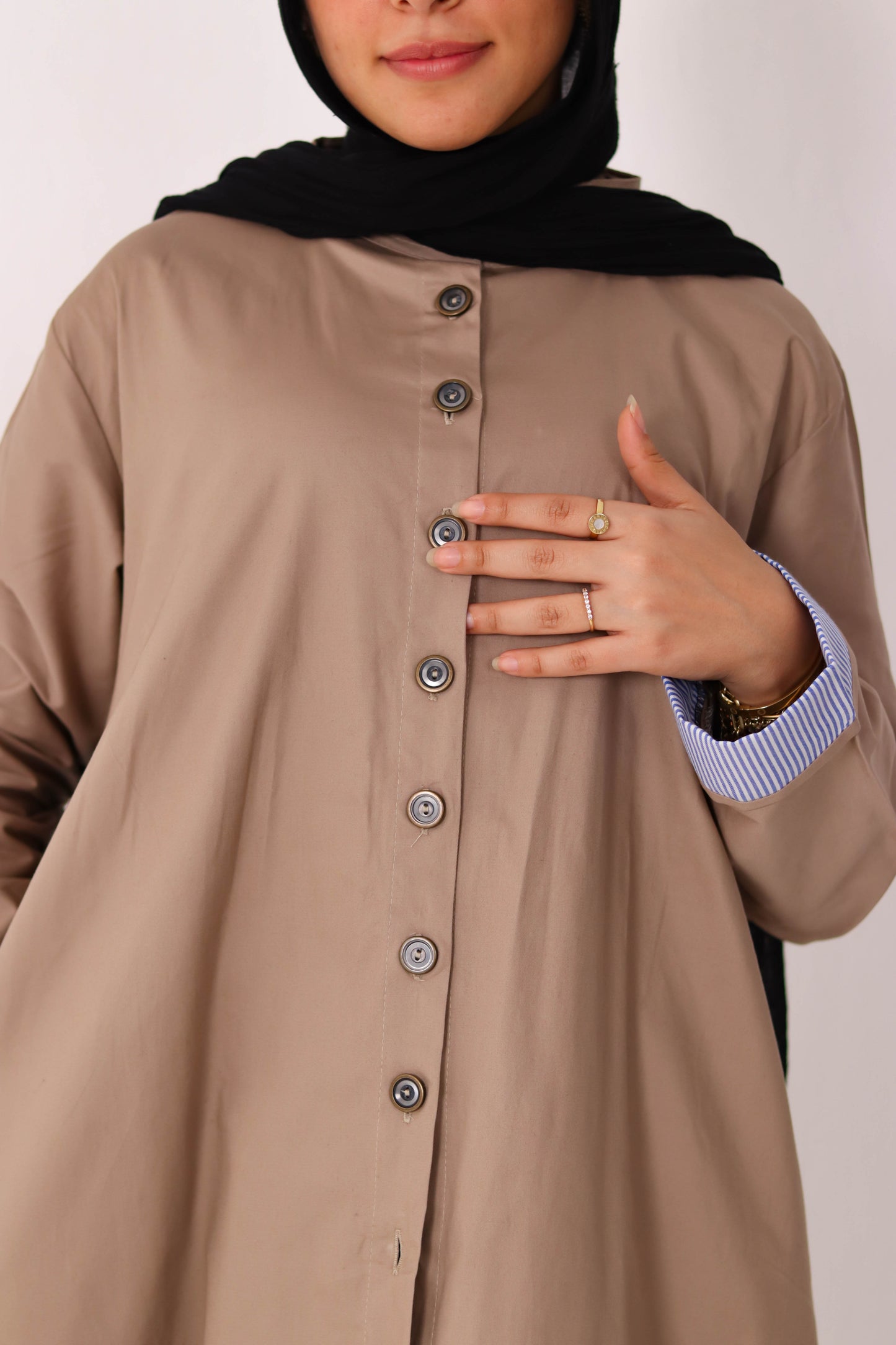 Gabardine Buttons Dress