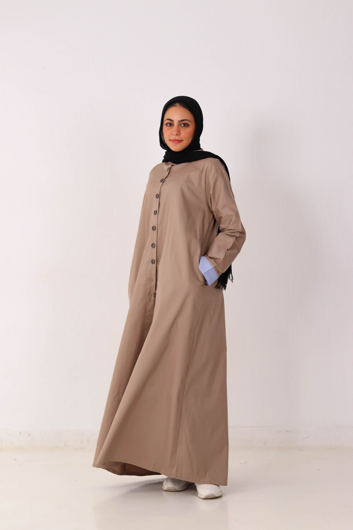 Gabardine Buttons Dress