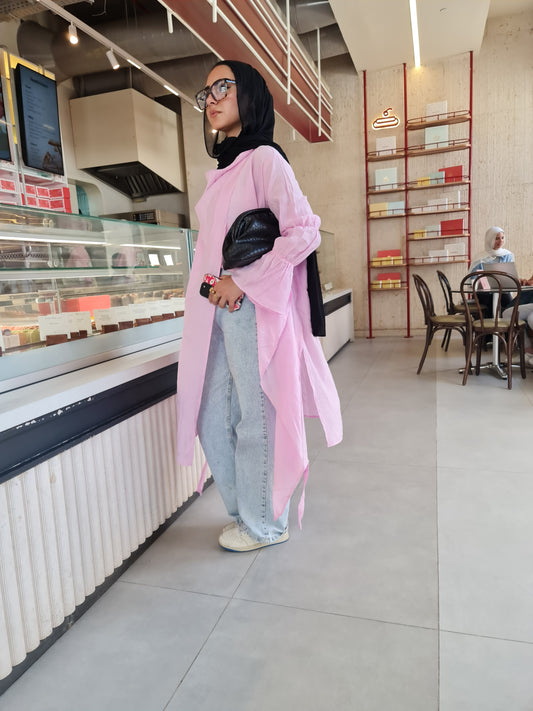 Elastic Sleeves Cardigan